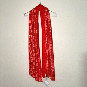Vera Bradley 100% Acrylic Reversible Scarf Coral Meadow Polka Dot 20"X72"